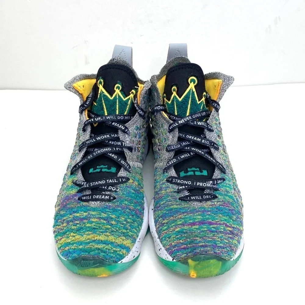 Nike LEBRON 17 Promise Knitted Sneakers in Green